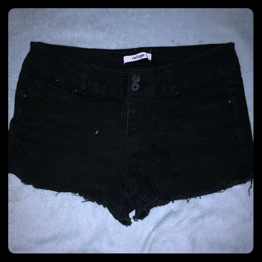 Black stretchy Jean shorts size 12